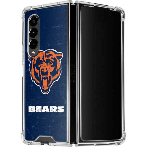 NFL Chicago Bears - Alternate Distressed Galaxy Z Fold4 5G Clear Case